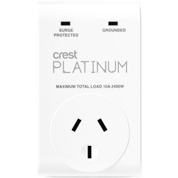 Crest Platinum Single Socket Surge Protector Power Adaptor