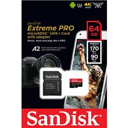 SanDisk Extreme Pro MicroSD 64GB Memory Card