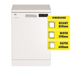 Beko BDF1620W 16-Place Setting Freestanding Dishwasher (White)