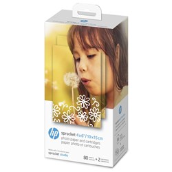 HP Sprocket 4 x 6” Photo Paper and Cartridges for Sprocket Studio