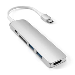 Satechi USB-C Slim Multi-Port Adapter V2 (Silver)