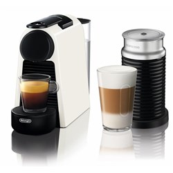 DeLonghi Nespresso EN85WAE Essenza Mini Coffee Machine with Aeroccino (White)
