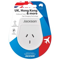 Jackson Outbound Travel Adaptor USB-A (UK+HK+SG+more)