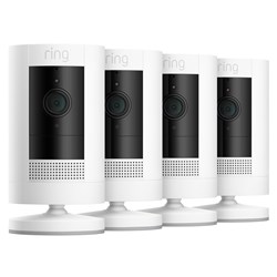 Ring Stick Up Cam Battery Full HD Security Camera 4 Pack [Gen3] (White)