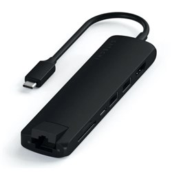 Satechi USB-C Slim Multiport with Ethernet Adapter (Black)