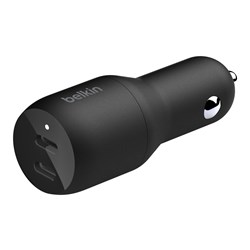 Belkin BoostUp Charge Dual USB-C Car Charger 36W (Black)