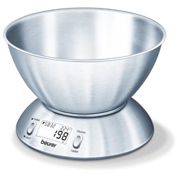 Beurer KS54 Stainless Steel Digital Kitchen Scales with Bowl