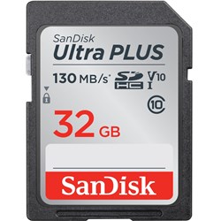 SanDisk Ultra Plus SDHC 32GB 130MB/s Memory Card