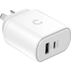 Cygnett PowerPlus 32W USB-C PD Dual Port Wall Charger (White)