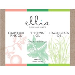 Homedics Ellia Essential Oil 3 Pack (Grapefruit/Peppermint/Lemon)