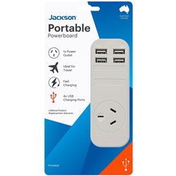 Jackson Portable Board w/ Single Outlet and 4 USB-A Outlets