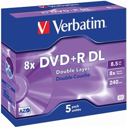 Verbatim 43541 Blank DVD+R DL Media (5-Pack)