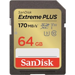 SanDisk Extreme PLUS SDXC 64GB 170MB/s Memory Card [2022]
