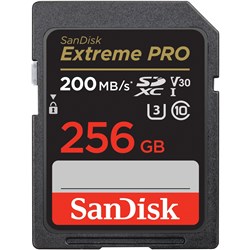 SanDisk Extreme PRO SDXC 256GB 200MB/s Memory Card [2022]