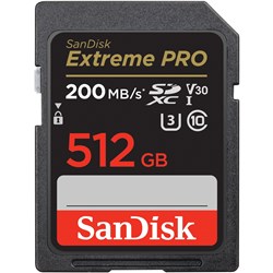 SanDisk Extreme PRO SDXC 512GB 200MB/s Memory Card [2022]