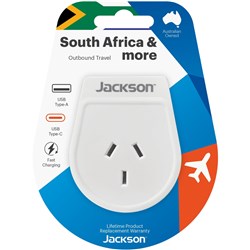 Jackson Outbound Travel Adapter with USB-C South Africa Slim