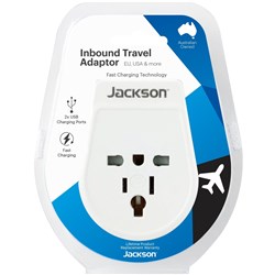 Jackson Inbound Travel Adapter with USB-A UK & USA Slim
