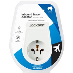 Jackson Inbound Travel Adapter with USB-A Europe. USA & Japan Slim