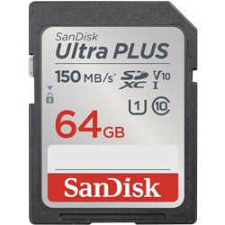 SanDisk Ultra Plus SDXC 64GB 150MB/s Memory Card