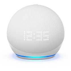 Amazon Echo Dot Smart Speaker with Clock & Alexa 5th Gen (Glacier White)