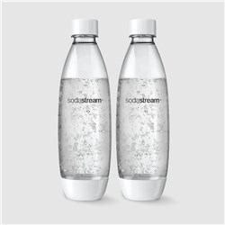 SodaStream Fuse 1 Litre Bottles Dishwasher Safe Twin-Pack (White)