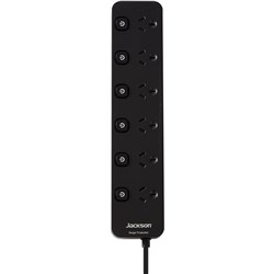 Jackson 6 Way Switched Surge Protected Powerboard