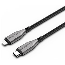 Cygnett Armoured Lightning to USB-C Cable 2M (Black)