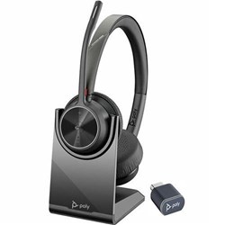 HP Poly 77Z32AA Voyager 4320 MS USB-C Stereo Wireless Headset + Charging Stand +BT700 Dongle