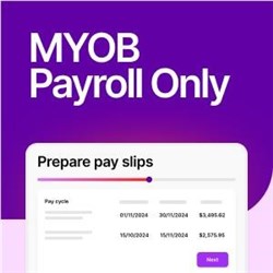 MYOB Business Payroll Only Subscription | 12 Month | 1 Ledger | 10 User Access | Up to 4 Employees | Automatic monthly renewal after 12 months