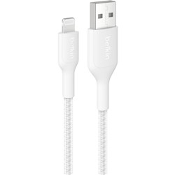 Belkin BoostCharge Braided USB-A to Lightning Cable 1m (White)