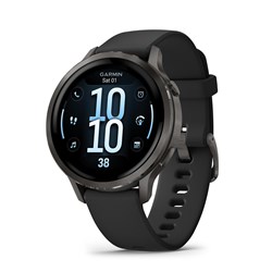 Garmin Venu 4 Smartwatch 41mm (Slate/Black Silicone Band)