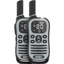 Uniden UH615 Max 1.5W UHF Handheld Radio with Voice Scramble (Grey) [2 Pack]