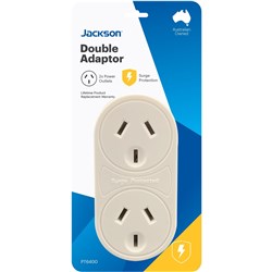 Jackson Vertical Double Adaptor w/ 2 x Power Socket Outlets Surge Protection