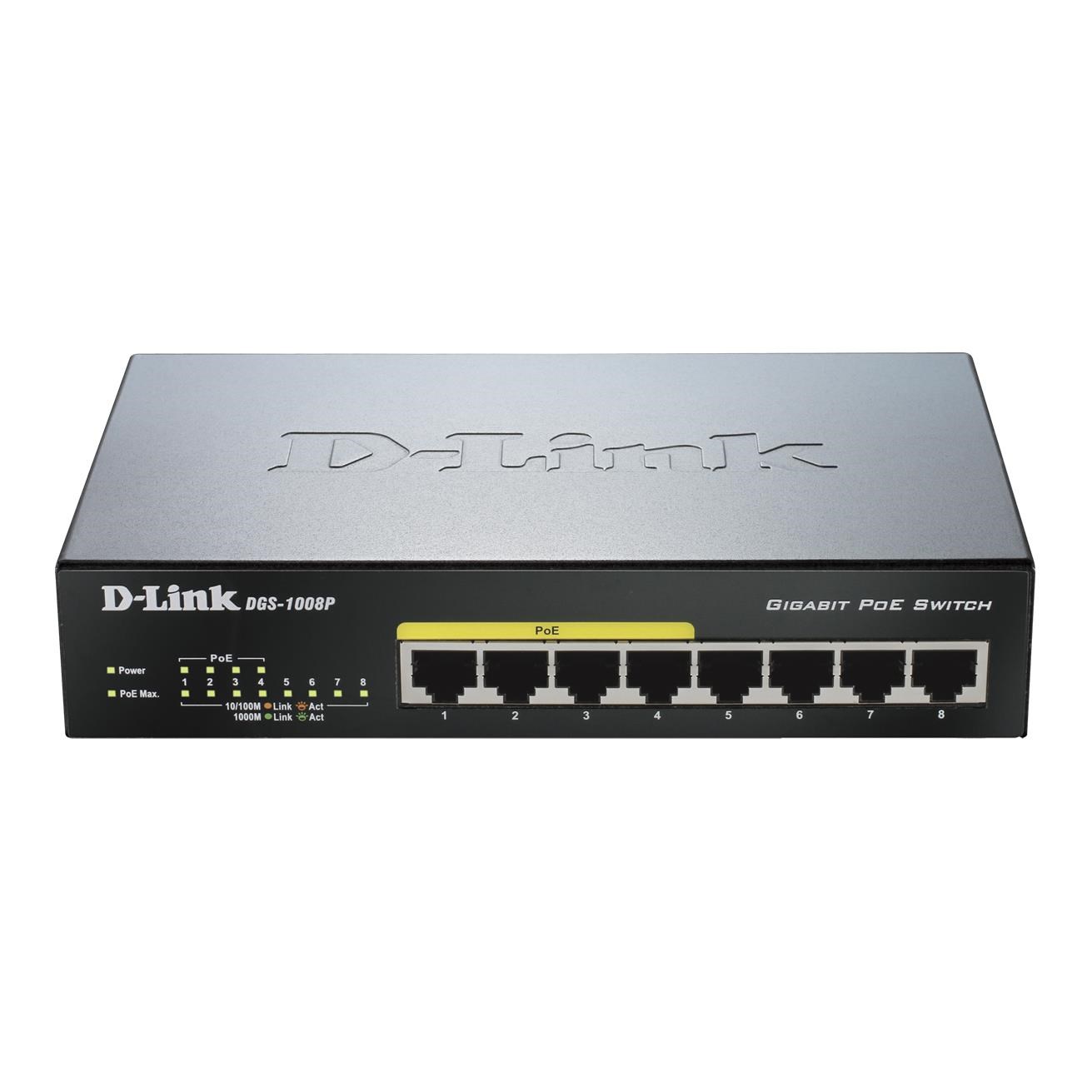 D-Link Network Switch 8-Port PoE Gigabit - (DGS-1008P) – D-Link
