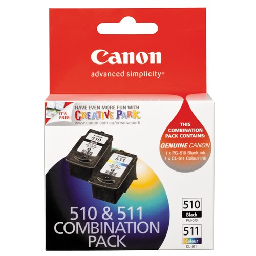 Canon Pixma Printer Ink Cartridge Combo Pack - PG510 (Black) and CL511 (Colour)