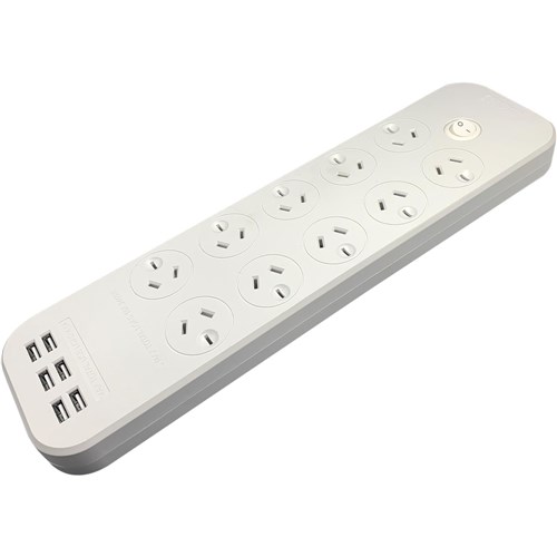 Jackson Surge Protected Board w/ 10 x Power Socket. 6 x USB-A Outlets