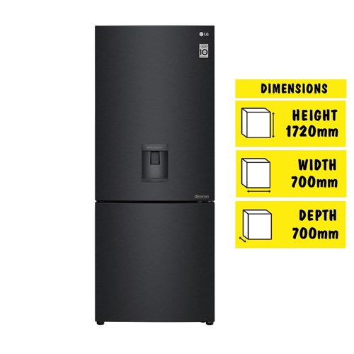 LG GB-W455MBL 420L Bottom Mount Fridge (Matte Black)