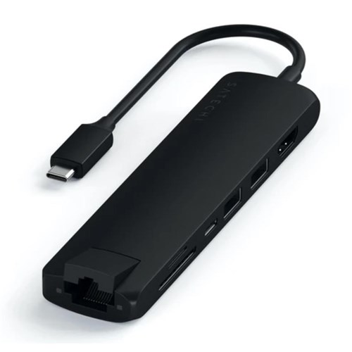 Satechi USB-C Slim Multiport with Ethernet Adapter (Black)