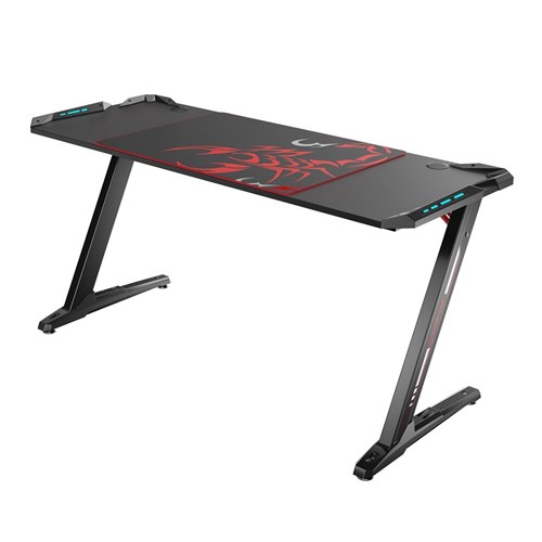 Eureka Ergonomic Z60 Gaming Desk with RGB Lights (Black)