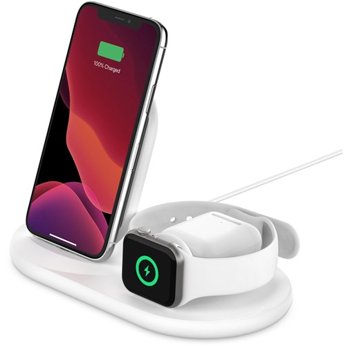 Belkin 7.5W Wireless Charging Stand for Apple Watch + AirPods (White)