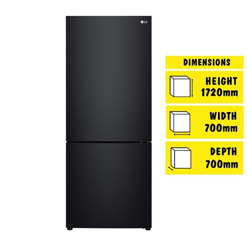 LG GB-455BLE 420L Bottom Mount Fridge (Black)