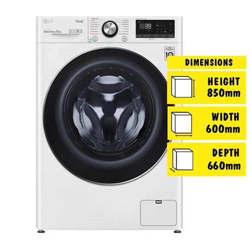 LG WV9-1412W Series 9 12kg Front Load Washer (White)