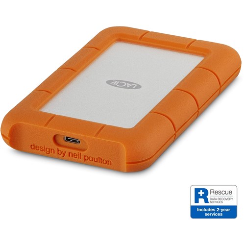 LaCie Rugged 1TB USB-C Portable Hard Drive