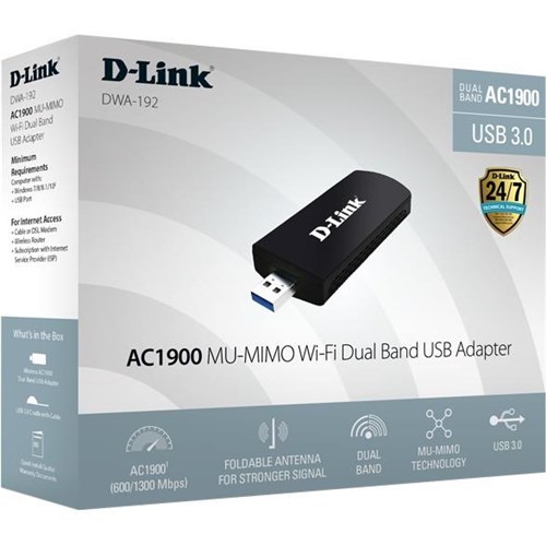 D-Link AC1900 MU-MIMO Dual Band Wi-Fi USB Adapter