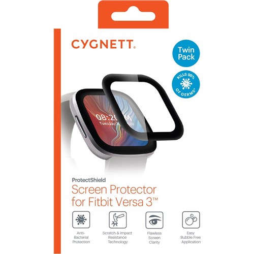 Cygnett ProtectShield Antibacterial Screen Protector for Fitbit Versa 3 (2 Pack)