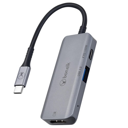 Bonelk 3-in-1 Multiport Hub Long Life Series (Black/Space Grey)