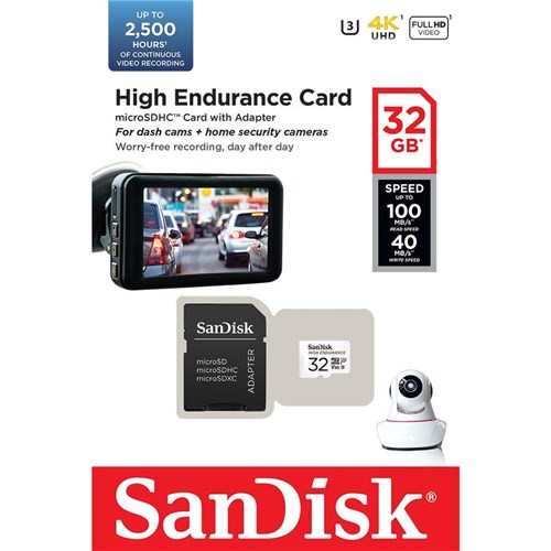 SanDisk High Endurance MicroSDHC 32GB Memory Card