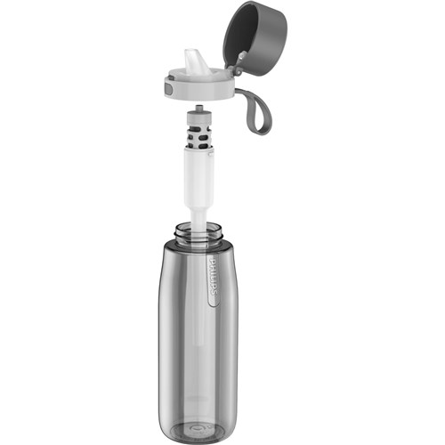 Philips GoZero 660ml Daily Straw Water Bottle (Tritan Grey)