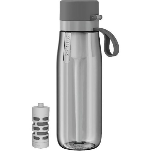 Philips GoZero 660ml Daily Straw Water Bottle (Tritan Grey)