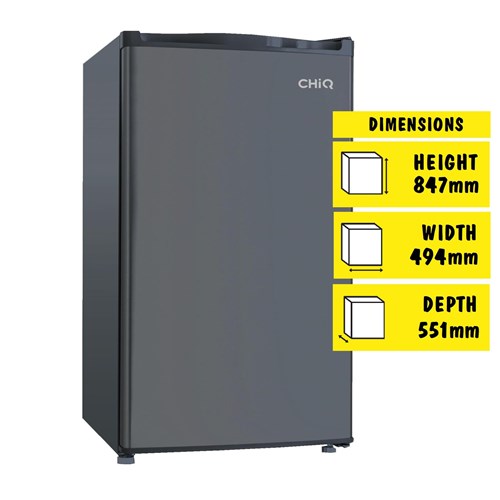 CHiQ CSR124DBS 125L Bar Fridge (Black Steel)